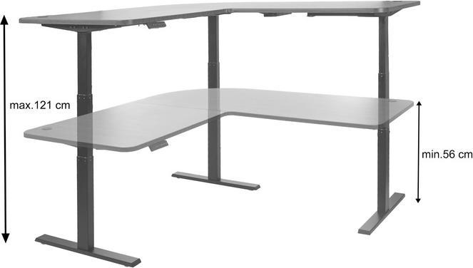 Immagine prodotto Swisshandel24 Scrivania ad angolo, scrivania per computer, regolabile elettricamente in altezza 178x178cm 84kg (178 x 178 cm)