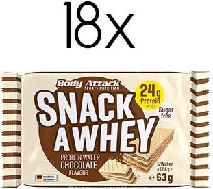 Produktbild Body Attack Snack A Whey Protein Wafer (18 x 63g) (Chocolate, 18 Stk.)