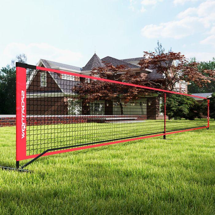 Immagine prodotto Swisshandel24 Pickleball-Netz tragbares Set 6,7 m Pickleball-System mit Ballsammler, Bälle