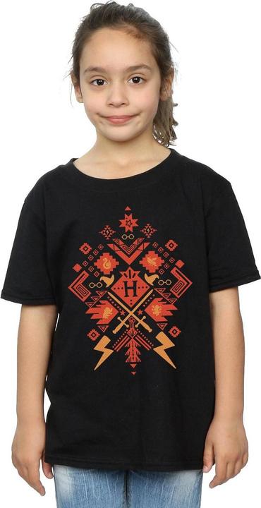 Actual product image Girls Christmas Fair Isle Cotton T-Shirt (152, 158)