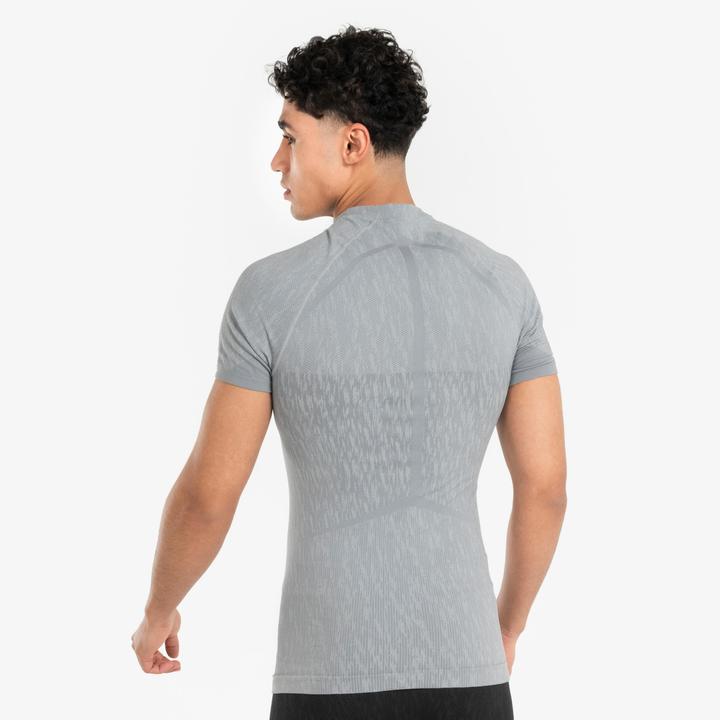 Actual product image Kipsta Funktionsshirt Fussball kurzarm Keepdry 500 Wärmekomfort Damen/Herren grau (L)