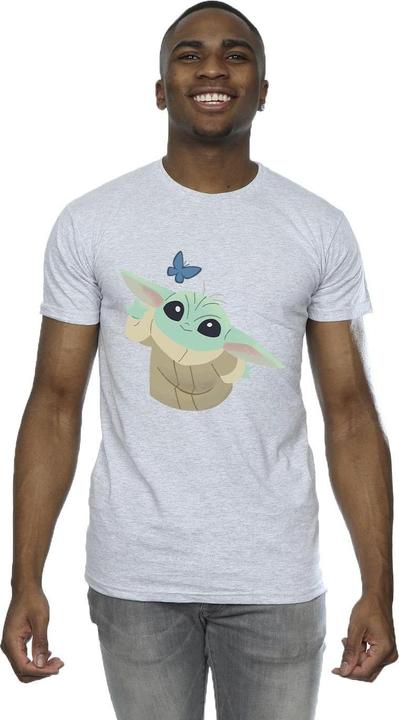 Actual product image Star Wars Mens The Mandalorian Butterfly Catching T-Shirt (L)