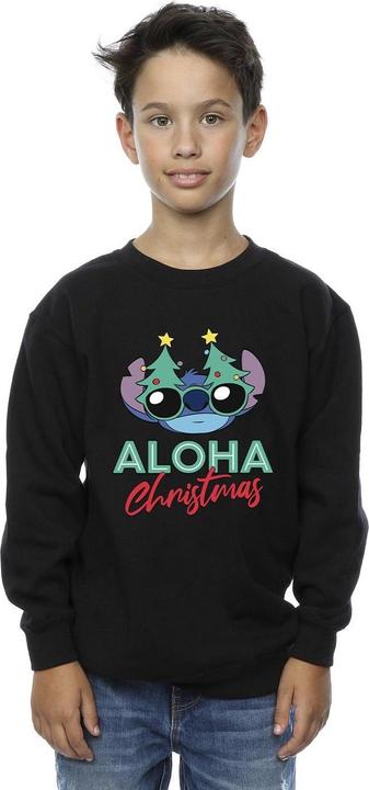 Actual product image Disney Boys Lilo And Stitch Christmas Tree Shades Sweatshirt (140, 146)