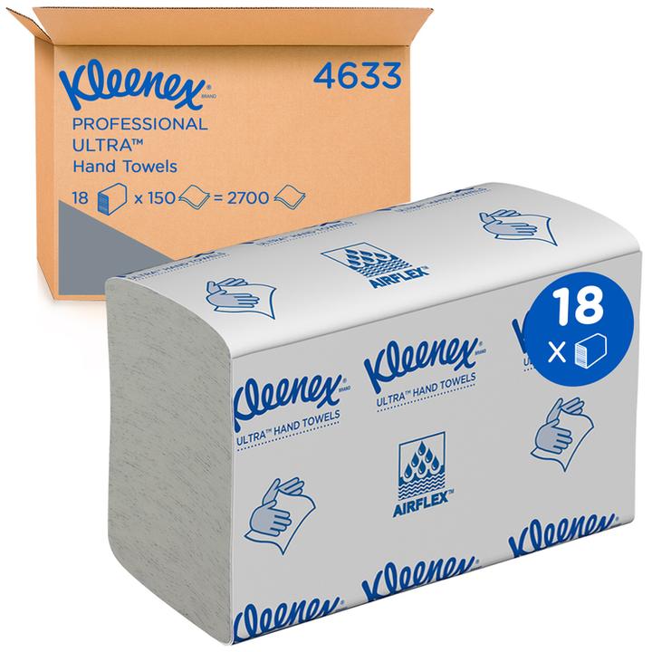 Actual product image Kleenex Folded towel 2lg. 24,1x19,1cm 37374 white, Z-fold 18x150 sheets (18 x)