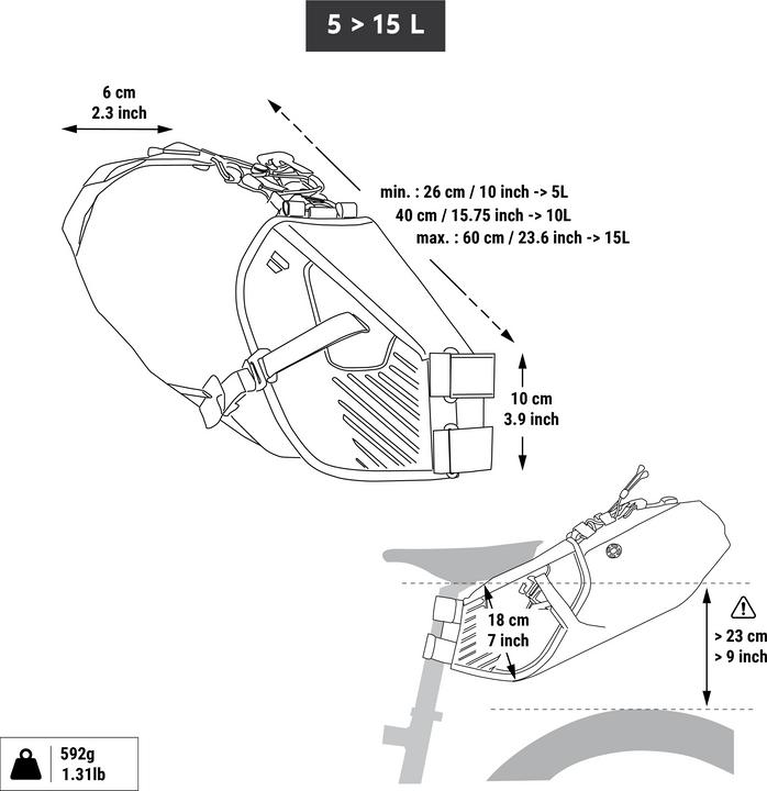 Actual product image Rockrider Satteltaschenbefestigung ADVT 900 Bikepacking (Saddle bag)