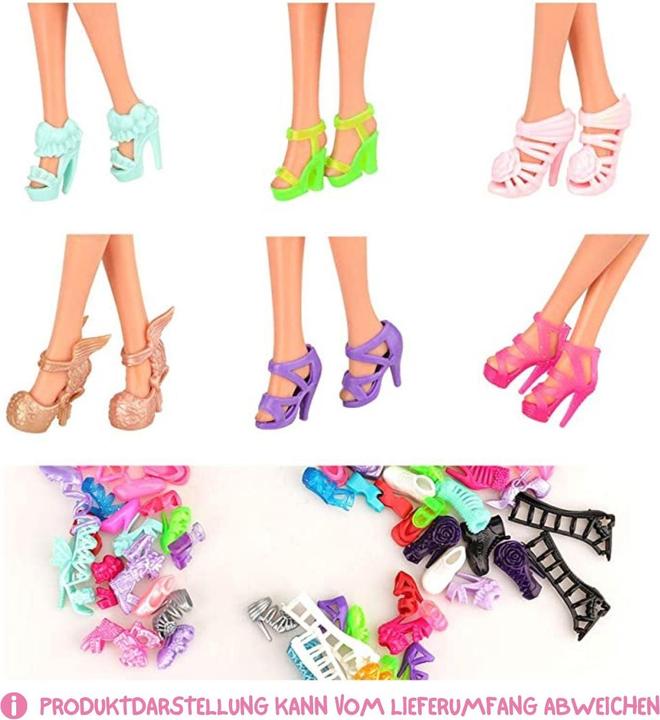 Actual product image Hermex 40 pairs of shoes boots sandals for Barbie dolls accessories clothes