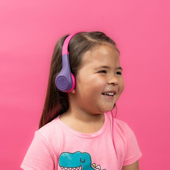 Actual product image JLab Audio JLAB JBuddies Pop Headphones On Ear pink,wired