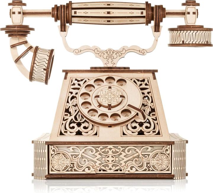 Actual product image Eco Wood Art Mechanical 3D wooden-puzzle - Retro telephone