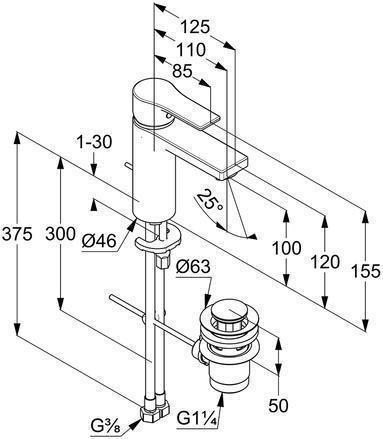 Immagine prodotto Kludi Miscelatore monocomando per lavabo ZENTA SL DN 15 chr
