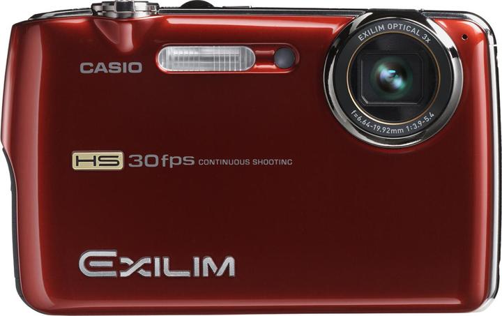 Casio Exilim EX-FS10, 9 MPixel, zoom 3x, alta velocità, rosso