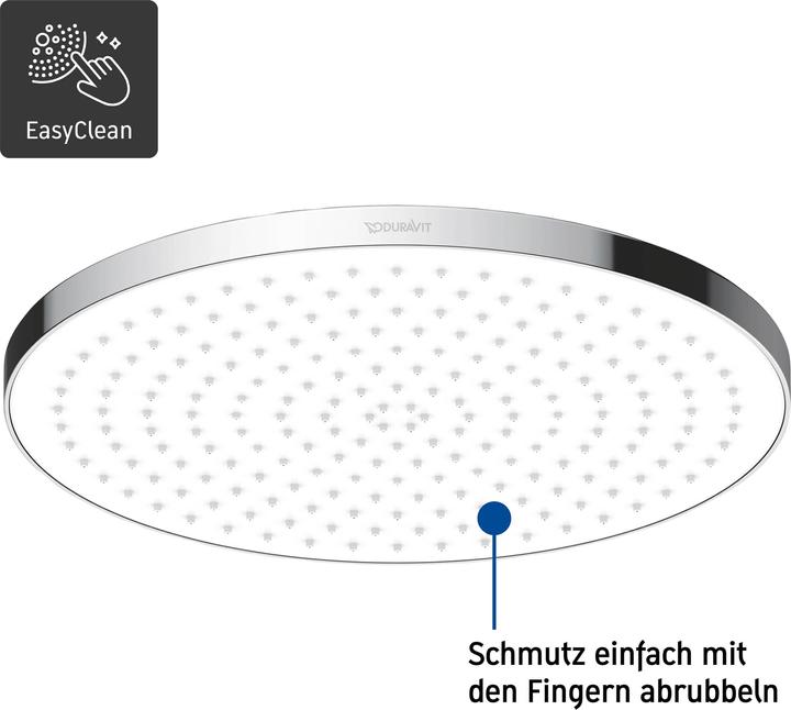 Produktbild Duravit Kopfbrause 1 jet, 230 chrom / weiss (1 Strahlarten, 24 l/min)