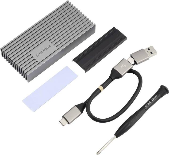 Actual product image Renkforce RF-5596326 M.2 hard drive enclosure M.2 2280 USB 4 (M.2 2280)