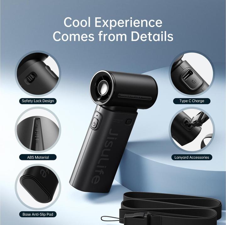Actual product image Jisulife Handheld Fan Life9 (3600mAh) black