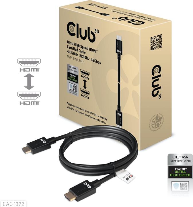 Club 3D HDMI (Typ A) — HDMI (Typ A) (2 m, HDMI)