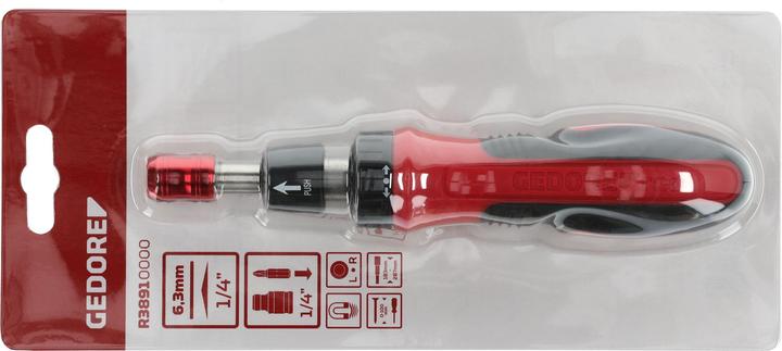 Actual product image Gedore Red Ratchet screwdriver Telescopic blade