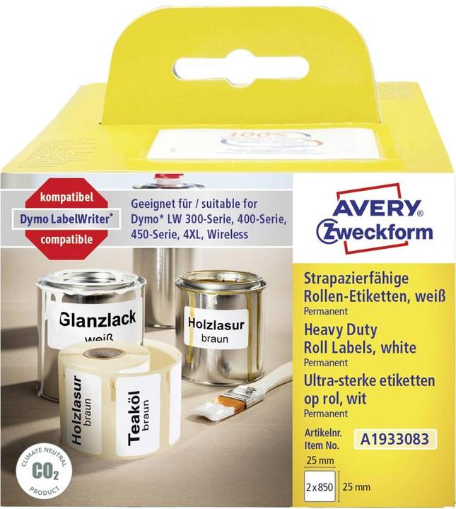 Actual product image Avery sal labels (roll) 25 x mm foil 1 set