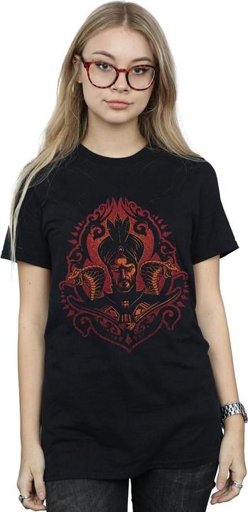 Actual product image Disney Womens/Ladies Aladdin Movie Jafar Snakes Cotton Boyfriend T-Shirt (S)