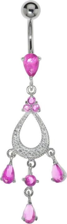 Bijouteria Bauchpiercing (Chirurgenstahl 316L, Silber 925, Zirkonia)