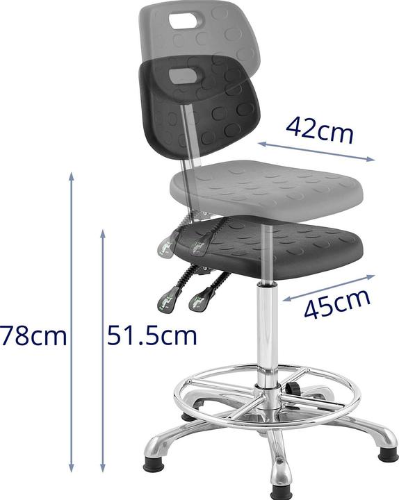 Produktbild Fromm & Starck Industriestuhl Arbeitsstuhl Industrie Bürostuhl 120 kg höhenverstellbar