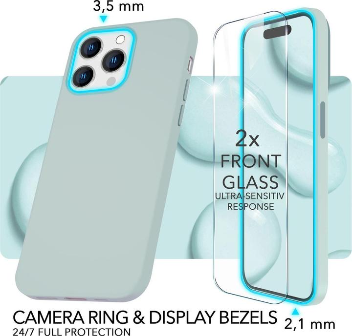 Immagine prodotto Nalia Custodia in silicone liquido con funzione MagSafe e vetro di protezione 2x del display (Apple iPhone 14 Pro)