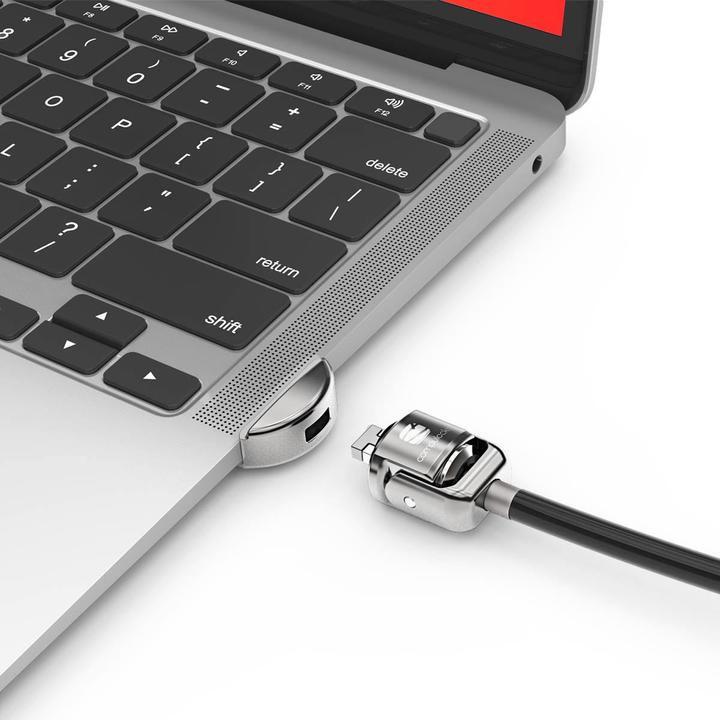 Actual product image Maclocks Ledge MacBook Air 2020 M1 T-slot Ledge Lock Adapter with Combination Cable Lock