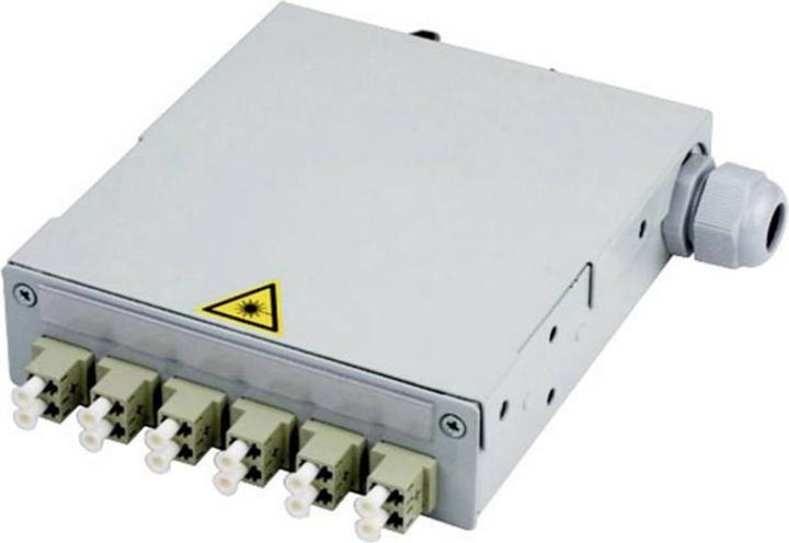 Telegärtner STX Carrier rail distributor 6xLC duplex, ceramic sleeve/plastic housing, singlemode/multimode (S/FTP, CAT6, 0.14 m)