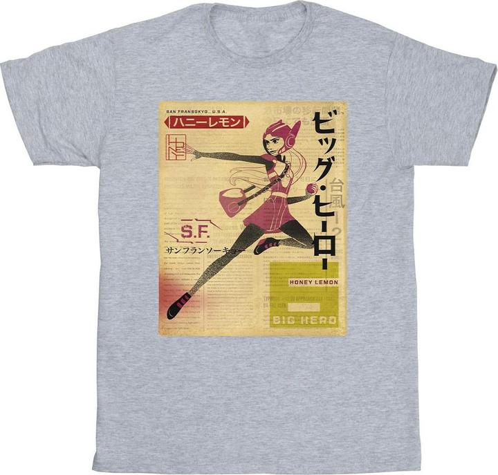 Actual product image Disney Mens Big Hero 6 Baymax Honey Lemon Newspaper T-Shirt (XXL)