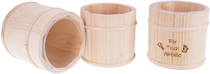 La Mia! Tischabfall Box aus Holz mit Kunststoffeinsatz, Lasergravur: Für Tisch Abfälle