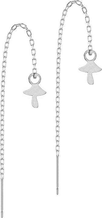 Actual product image Star Piercing Ohrstecker silber freifallende Kette Pilz (Surgical steel 316L, without brass)