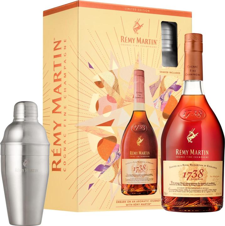 Actual product image Rémy Martin 1738 ACCORD ROYAL Cognac Fine Champagne 40% Vol. 0,7l in gift box with shaker (1 x 70 cl)