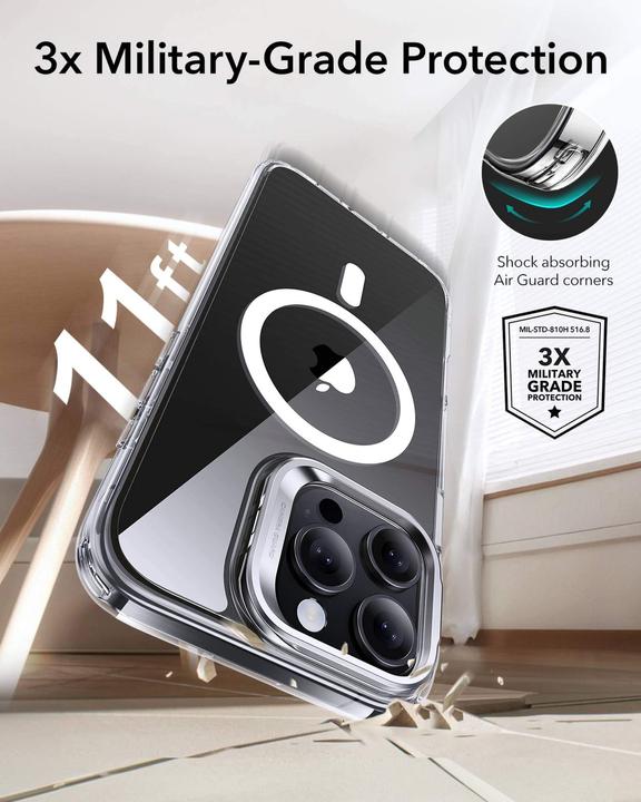 Immagine prodotto ESR Custodia HaloLock ibrida classica con supporto Stash (Apple iPhone 16 Pro)