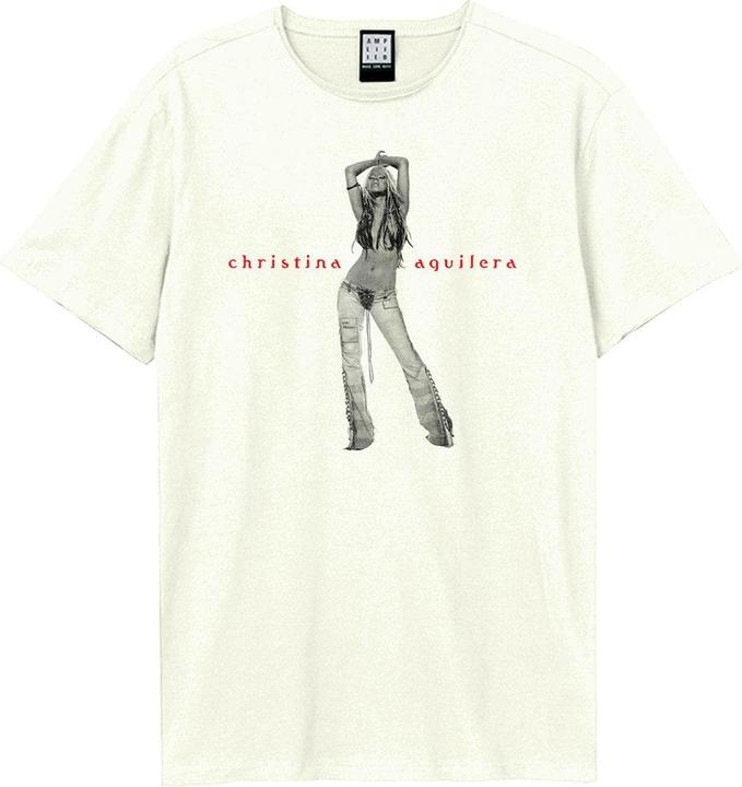 Actual product image Amplified Unisex Adult Stripped Christina Aguilera T-Shirt (S)