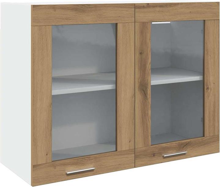Produktbild VidaXL Hängeglasschrank Artisan-Eiche 80x31x60 cm Holzwerkstoff Küchenschrank (80 x 31 x 60 cm)