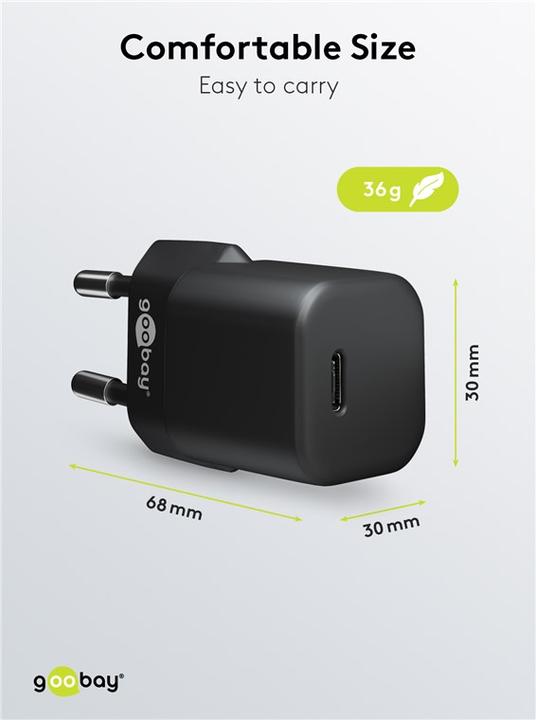 Produktbild Goobay USB-C Nano Schnellladegerät mit GaN Technologie (30 W)