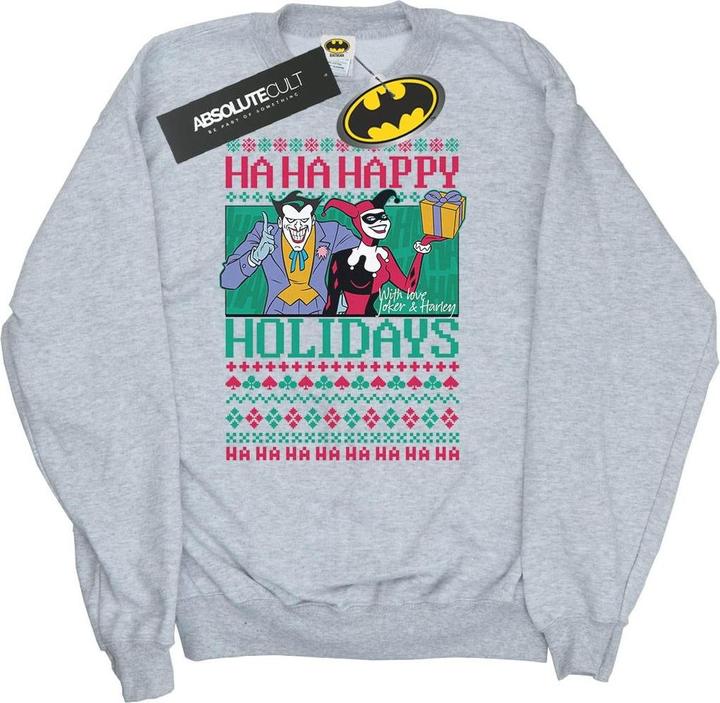Immagine prodotto Felpa uomo Joker e Harley Quinn Ha Ha Happy Holidays in cotone (4XL)