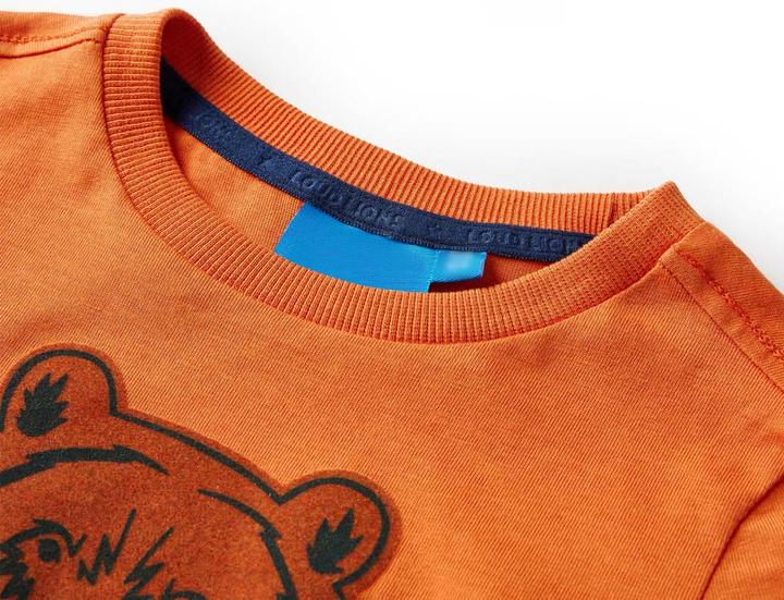 Image du produit VidaXL T-shirt manches longues enfant orange foncé 104,Matière : 100 (104)