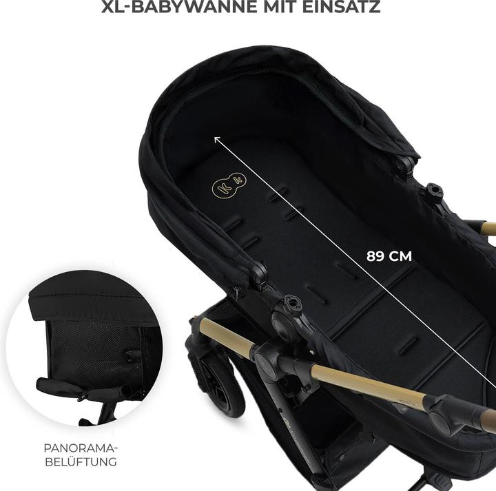 Actual product image KinderKraft Multifunctional Baby Stroller MOOV 2 XL AIR PURE BLACK