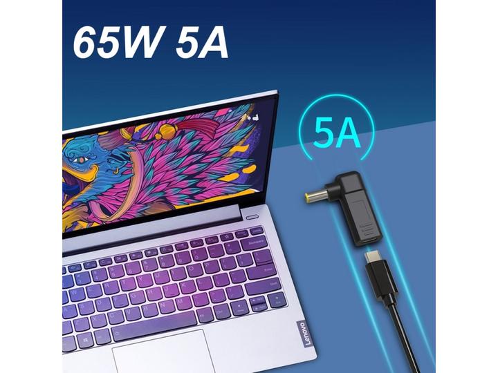 Produktbild PowerGuard USB-C to Lenovo Square Notebook PD Charger Adapter 65W 20V (10.5 x 4.2mm) (65 W)