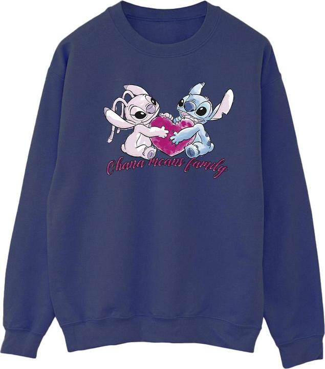 Actual product image Disney Womens/Ladies Lilo And Stitch Ohana Heart With Angel Sweatshirt (L)