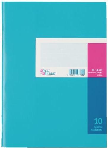 Actual product image König & Ebhardt Column book DIN A4 light blue/magenta 10 columns 40 sheets (40 x)