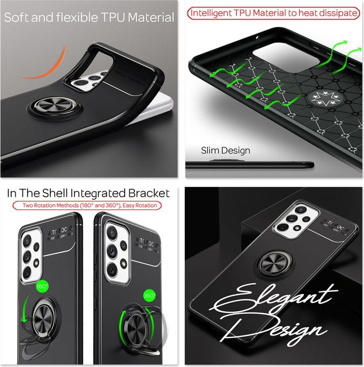 Immagine prodotto Nalia Custodia per cellulare in silicone ad anello (Samsung Galaxy A72)
