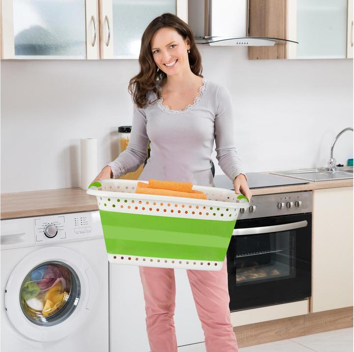 Actual product image Relaxdays Folding Laundry Hamper with Handles (50 l)