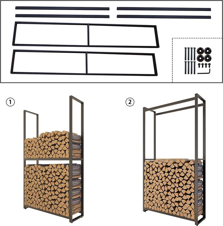 Actual product image Montixx Firewood Rack, H150xW65xD25cm