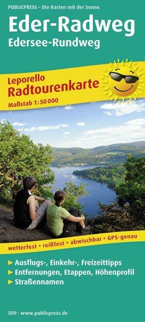Produktbild PublicPress Leporello Radtourenkarte Eder-Radweg, Edersee-Rundweg, 13 Teilktn.