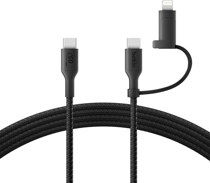 Immagine prodotto Belkin BOOST CHARGE 2-in-1 cavo USB-C/Lig.1.5m sw.CAC003hq1.5MWH (1.50 m, USB 2.0)