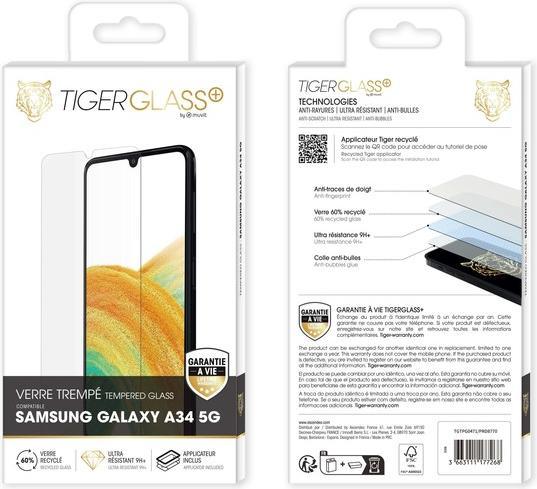 Actual product image Tiger Recycled glass film (1 Piece, Samsung Galaxy A34 5G)