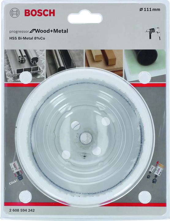 Immagine prodotto Bosch Professional Zubehör Sega a tazza Progressor per legno e metallo, 111 mm (111 millimetri)
