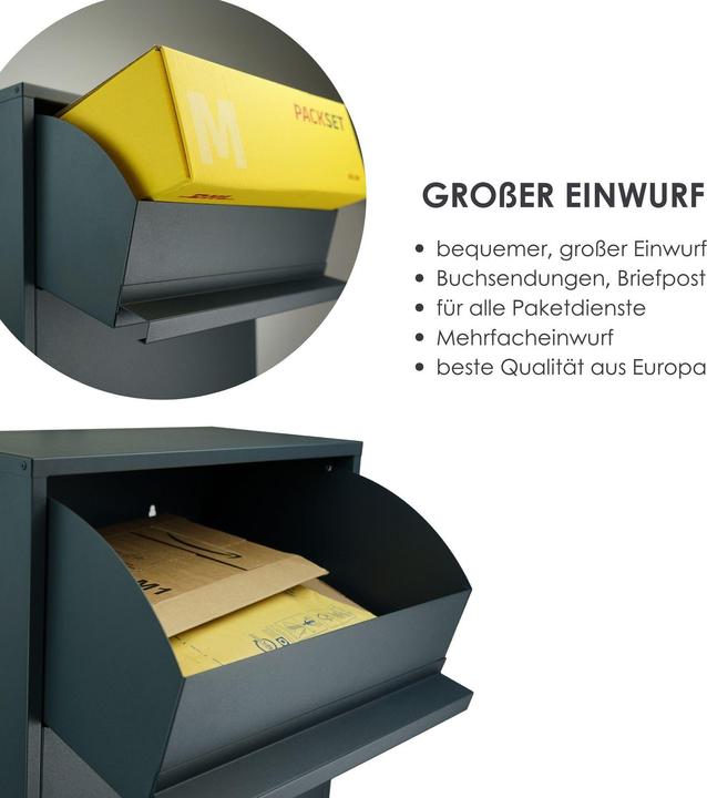 Produktbild Mocavi Paketkasten PBox 56 anthrazit Sicherheitseinwurf Ral 7016