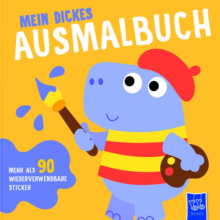 Actual product image My thick colouring book (cover yellow - hippo)