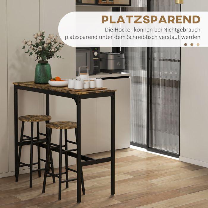 Immagine prodotto Swisshandel24 Set di tavoli da bar, 3 pezzi, marrone rustico